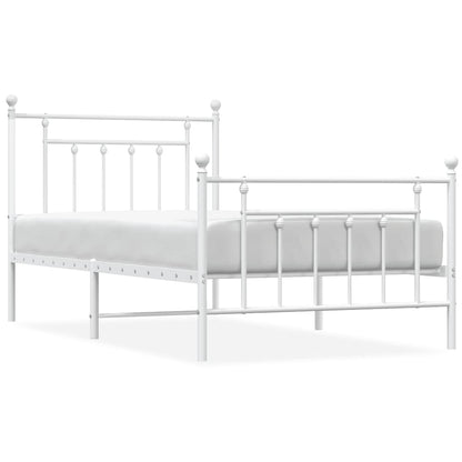 Bed Frame | White | Powder-Coated Steel | Single | Bed Frame