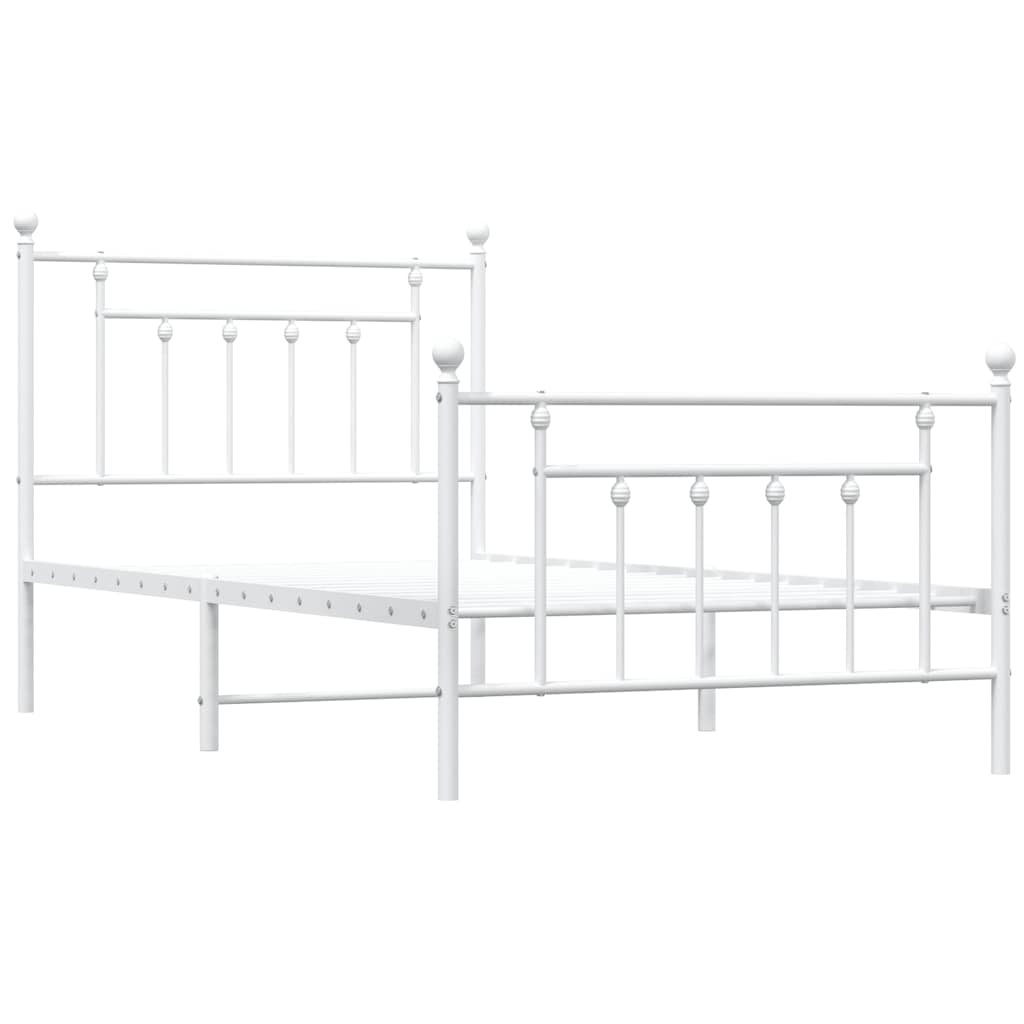 Bed Frame | White | Powder-Coated Steel | Single | Bed Frame