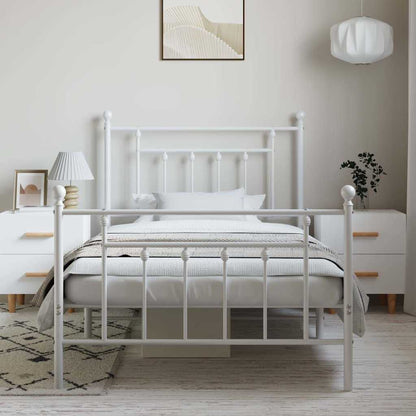 Bed Frame | White | Powder-Coated Steel | Single | Bed Frame