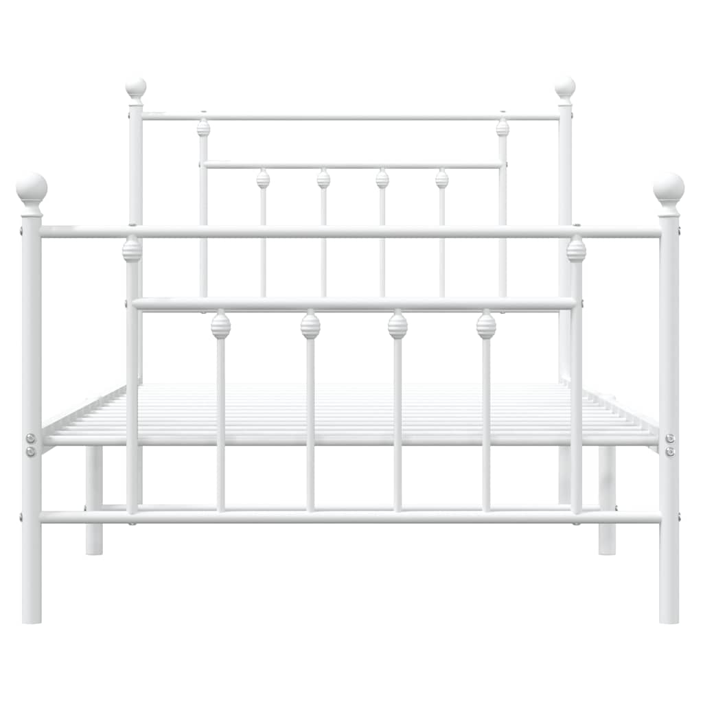 Bed Frame | White | Powder-Coated Steel | Single | Bed Frame