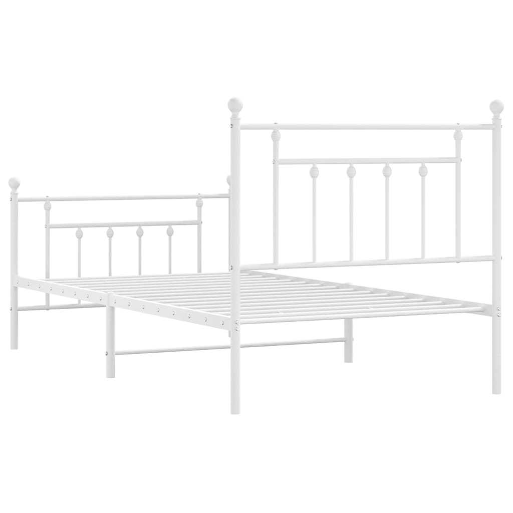 Bed Frame | White | Powder-Coated Steel | Single | Bed Frame