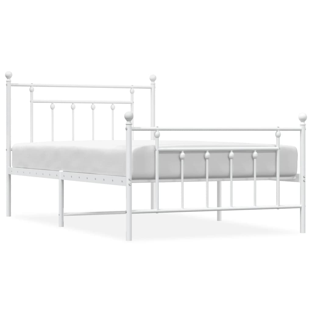 Bed Frame | White | Powder-Coated Steel | Single | Bed Frame