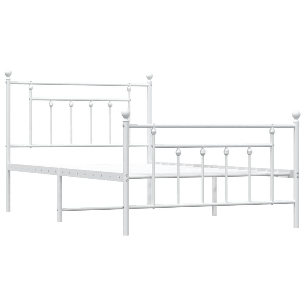Bed Frame | White | Powder-Coated Steel | Single | Bed Frame