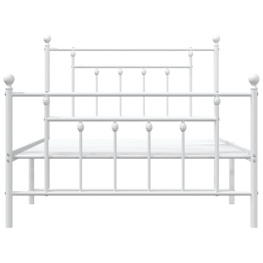 Bed Frame | White | Powder-Coated Steel | Single | Bed Frame