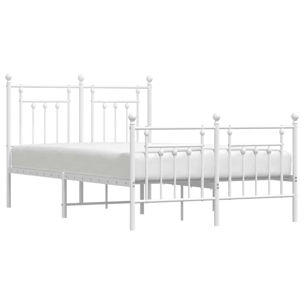Bed Frame | White | Powder-Coated Steel | Small Double | Bed Frame