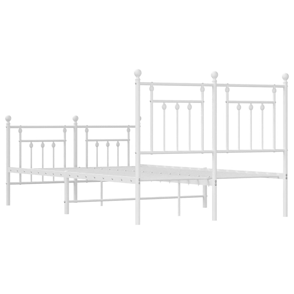 Bed Frame | White | Powder-Coated Steel | 120x200 cm | Bed Frame