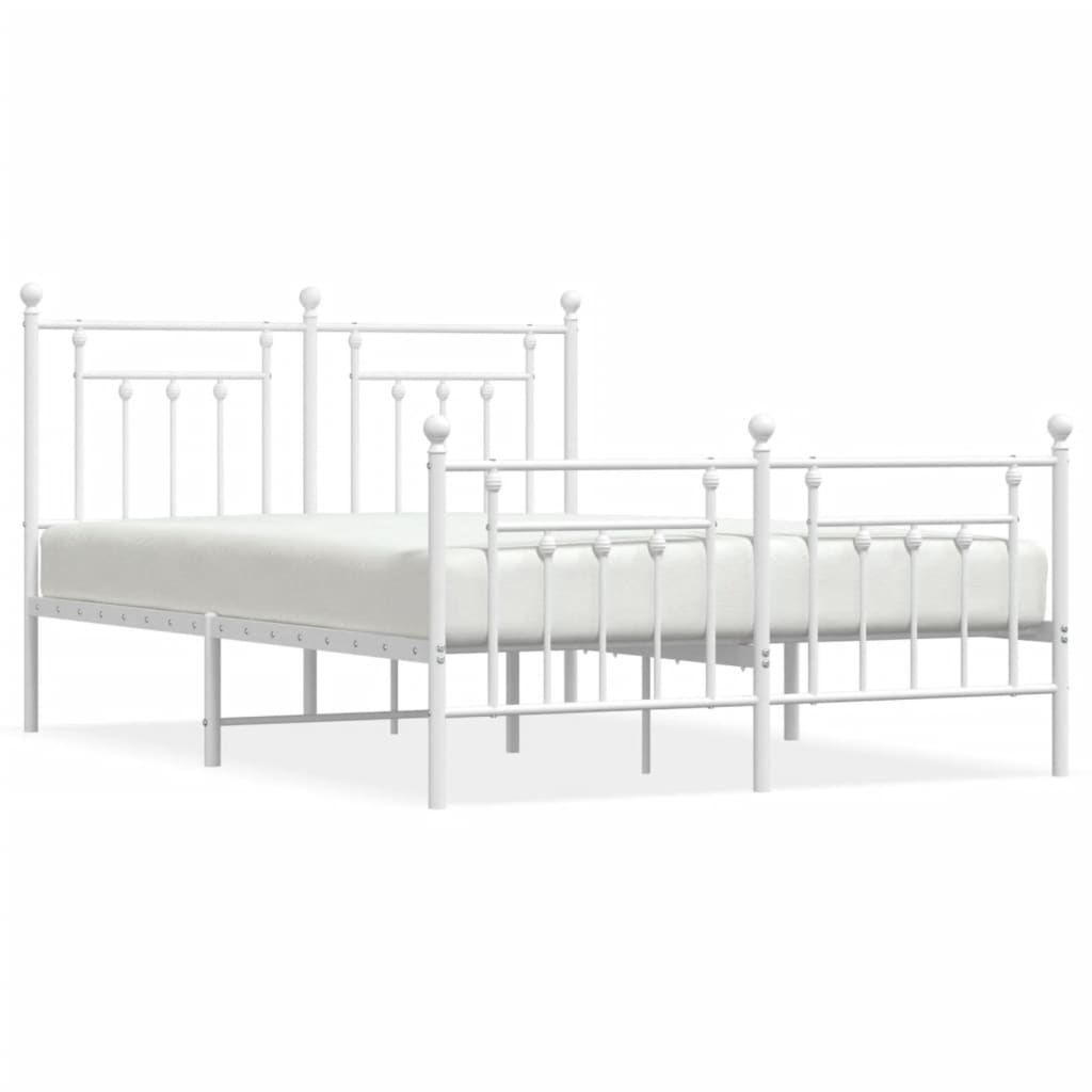 Bed Frame | White | Steel | Double | Bed Frame | Rectangular