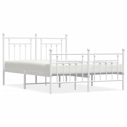 Bed Frame | White | Steel | Double | Bed Frame | Rectangular