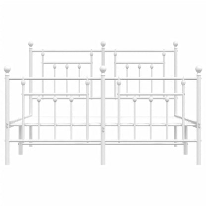Bed Frame | White | Steel | Double | Bed Frame | Rectangular