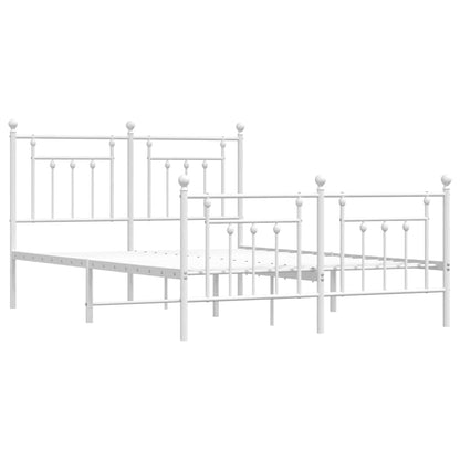 Bed Frame | White | Steel | Double | Durable | Bed Frame | Rectangular