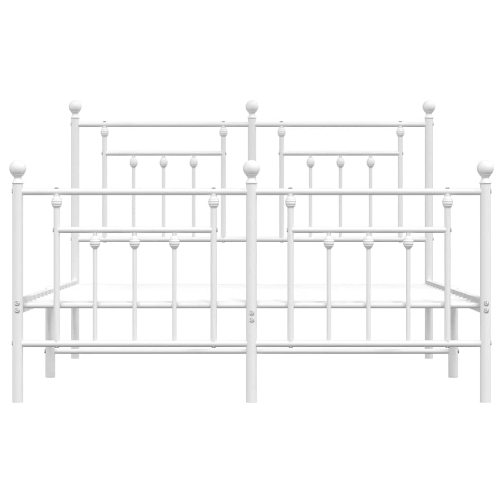 Bed Frame | White | Steel | Double | Durable | Bed Frame | Rectangular