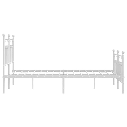 Bed Frame | White | Steel | Double | Durable | Bed Frame | Rectangular