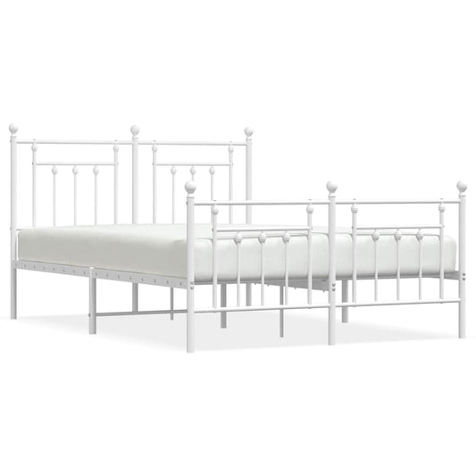 Bed Frame | White | Powder-Coated Steel | King | Bed Frame | Rectangular