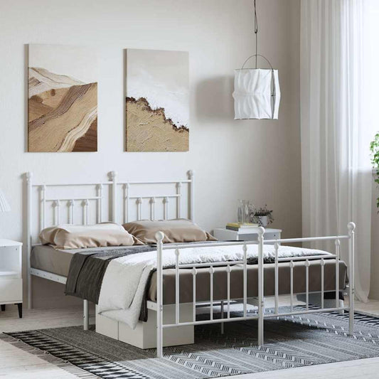 Bed Frame | White | Powder-Coated Steel | King | Bed Frame | Rectangular