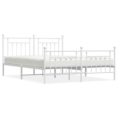 Bed Frame | White | Powder-Coated Steel | Double | Double Bed Frame
