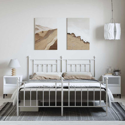 Bed Frame | White | Powder-Coated Steel | Double | Double Bed Frame