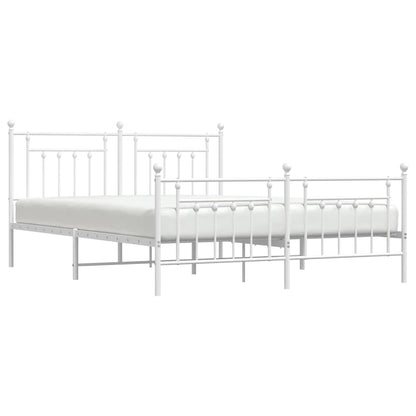 Bed Frame | White | Powder-Coated Steel | Double | Double Bed Frame