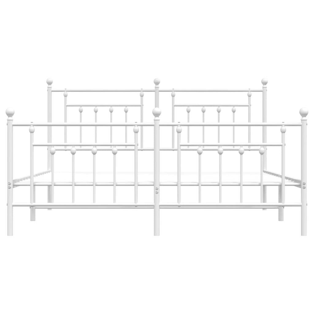 Bed Frame | White | Powder-Coated Steel | Double | Double Bed Frame