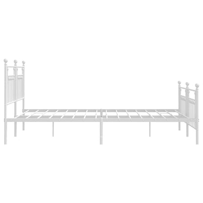 Bed Frame | White | Powder-Coated Steel | Double | Double Bed Frame