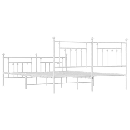 Bed Frame | White | Powder-Coated Steel | Double | Double Bed Frame