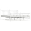 Metal Bed Frame without Mattress with Footboard White 193x203cm