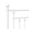 Metal Bed Frame without Mattress with Footboard White 193x203cm