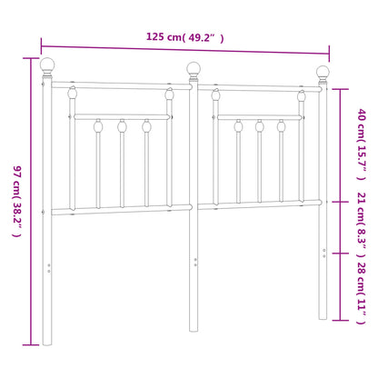 Metal Replace Headboard White 120 cm