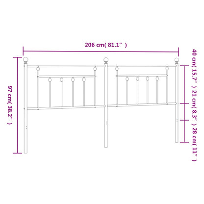 Metal Replace Headboard White 200 cm