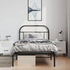 Metal Bed Frame without Mattress with Headboard Black 100x190cm