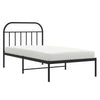 Metal Bed Frame without Mattress with Headboard Black 100x190cm