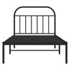 Metal Bed Frame without Mattress with Headboard Black 100x190cm