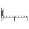 Metal Bed Frame without Mattress with Headboard Black 100x190cm