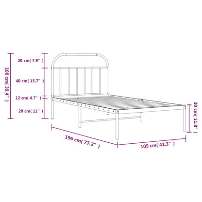 Bed Frame | Black | Powder-Coated Steel | Single | Bed Frame
