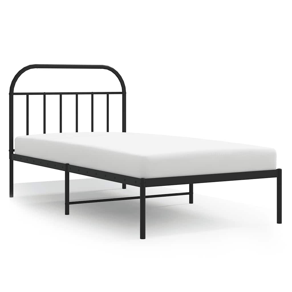 Bed Frame | Black | Powder-Coated Steel | Single | Single Bed Frame