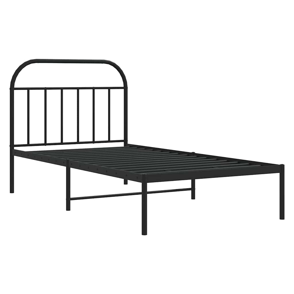 Bed Frame | Black | Powder-Coated Steel | Single | Single Bed Frame