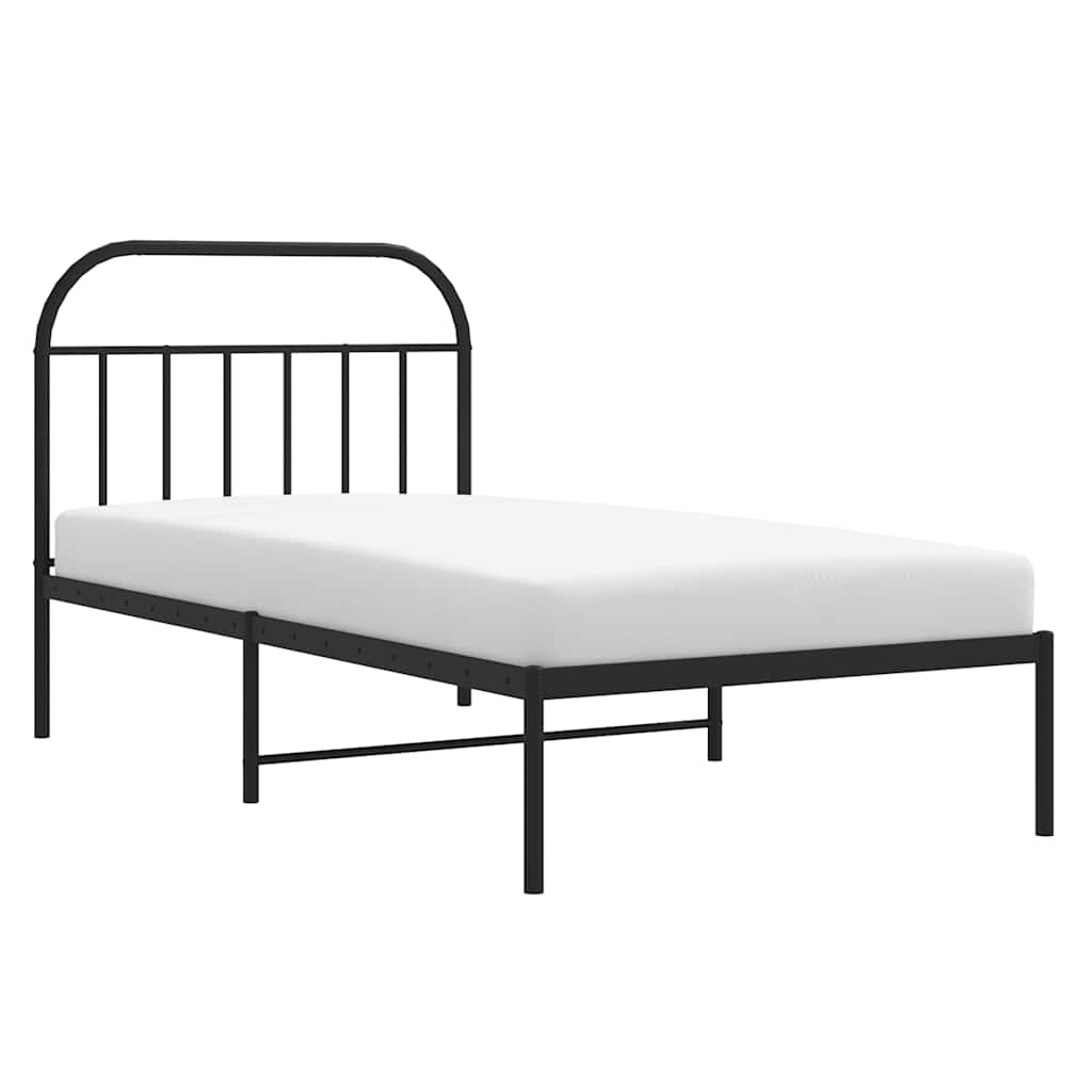 Bed Frame | Black | Powder-Coated Steel | Single | Single Bed Frame