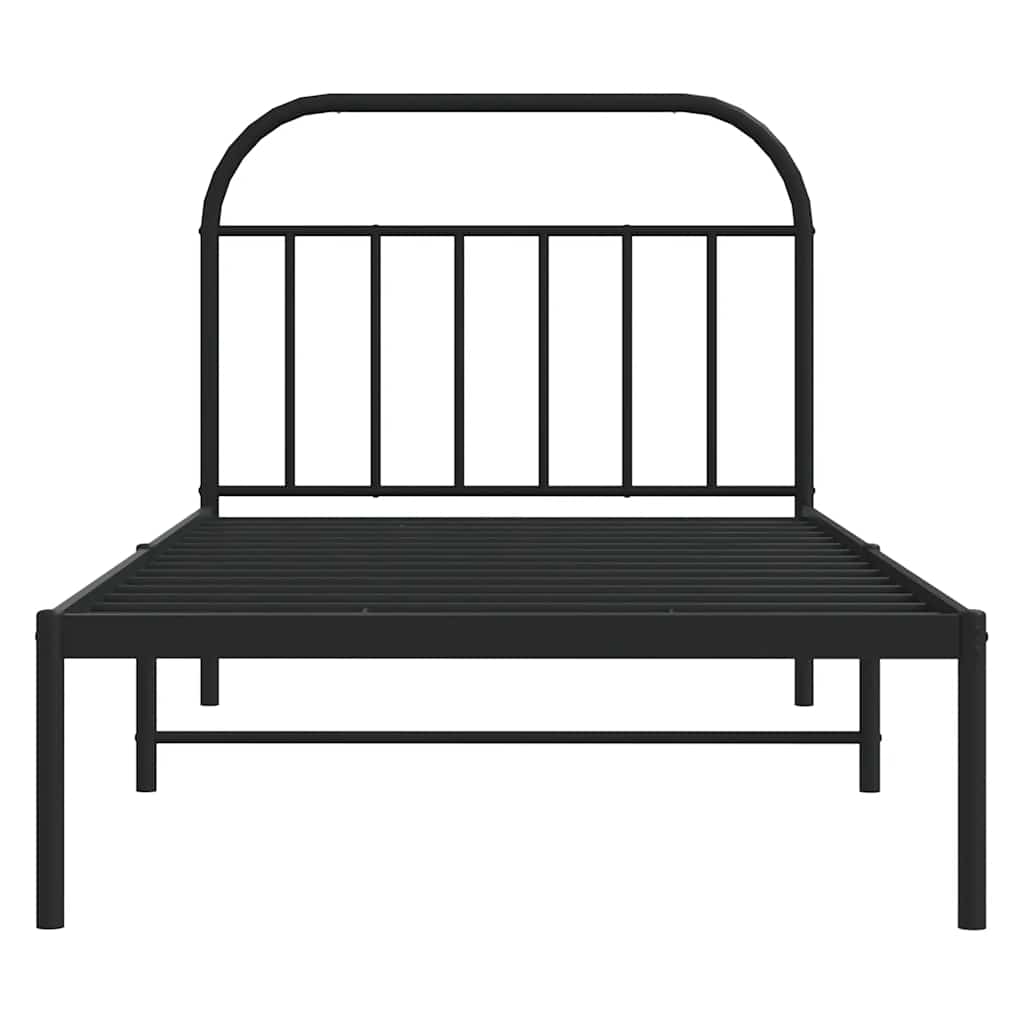 Bed Frame | Black | Powder-Coated Steel | Single | Single Bed Frame