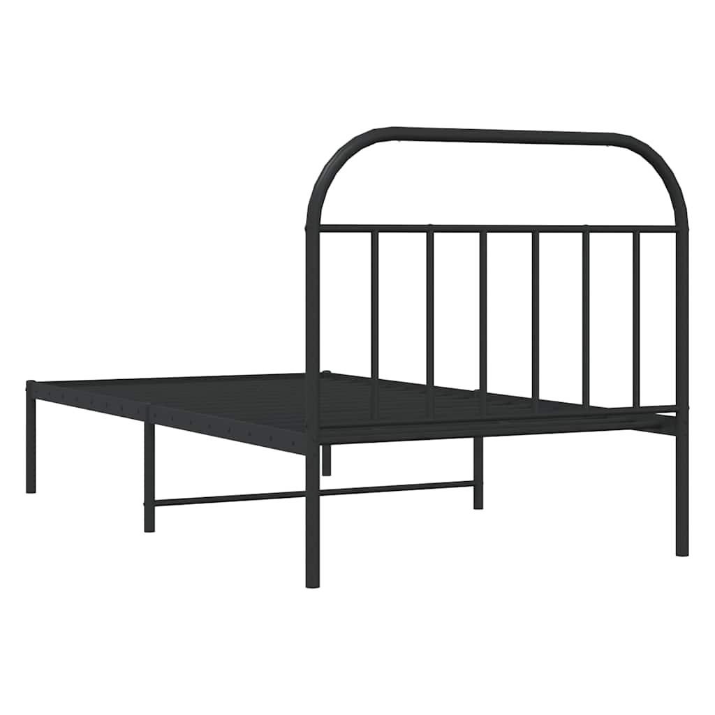 Bed Frame | Black | Powder-Coated Steel | Single | Single Bed Frame