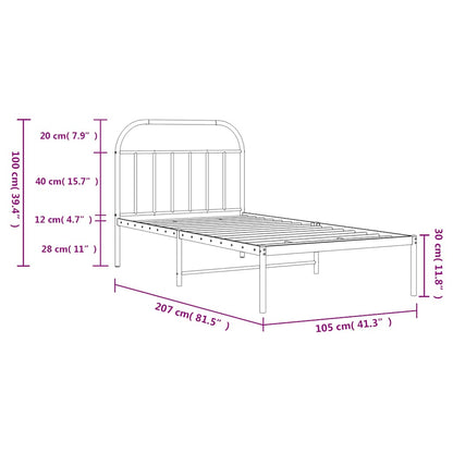 Bed Frame | Black | Powder-Coated Steel | Single | Single Bed Frame