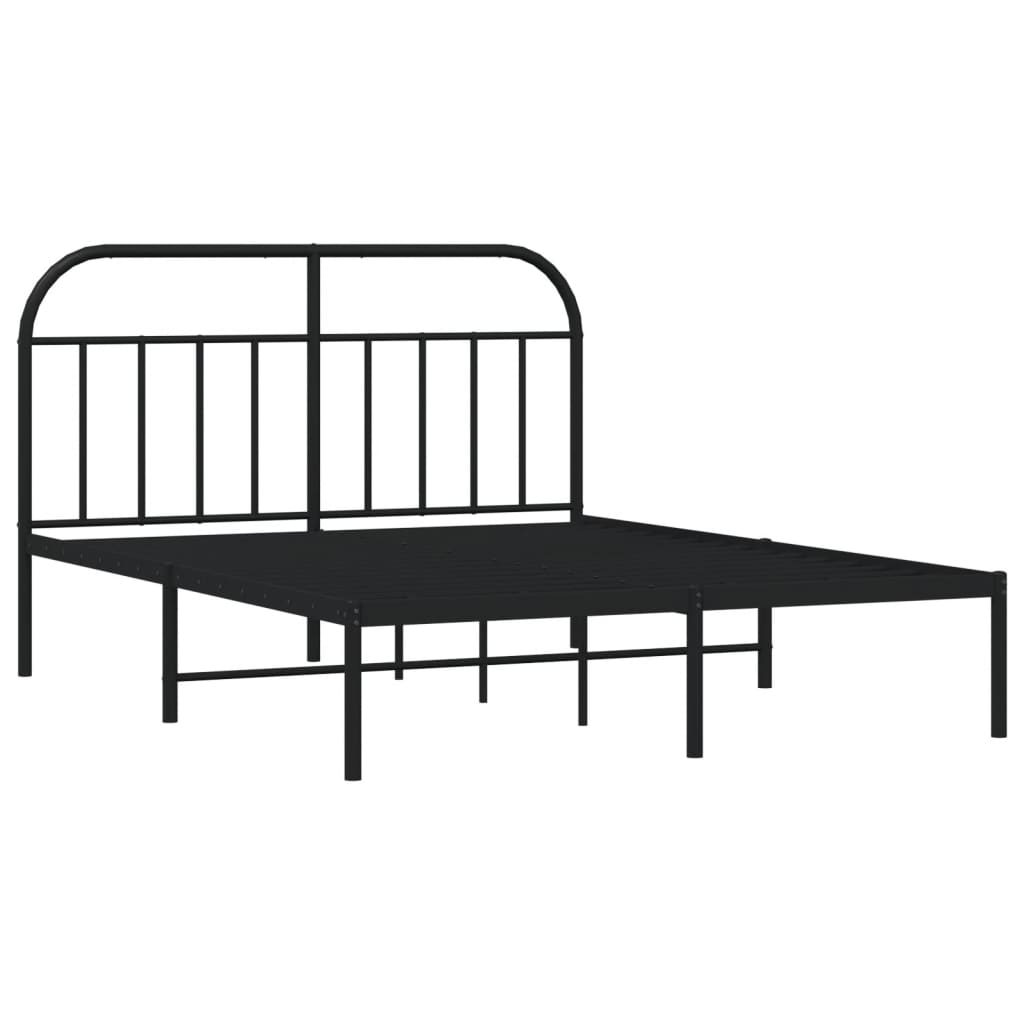 Bed Frame | Black | Powder-Coated Steel | 140 x 200 cm | Bed Frame