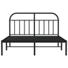 Metal Bed Frame without Mattress with Headboard Black 150x200cm
