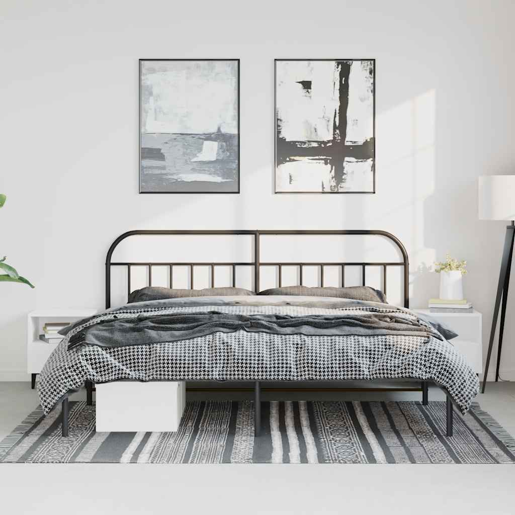 Bed Frame | Black | Powder-Coated Steel | Double | Bed Frame