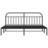 Metal Bed Frame without Mattress with Headboard Black 193x203cm