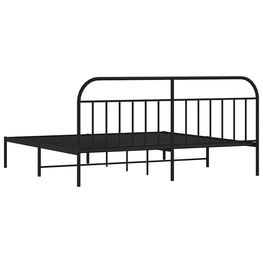 Bed Frame | Black | Powder-Coated Steel | Double | Bed Frame