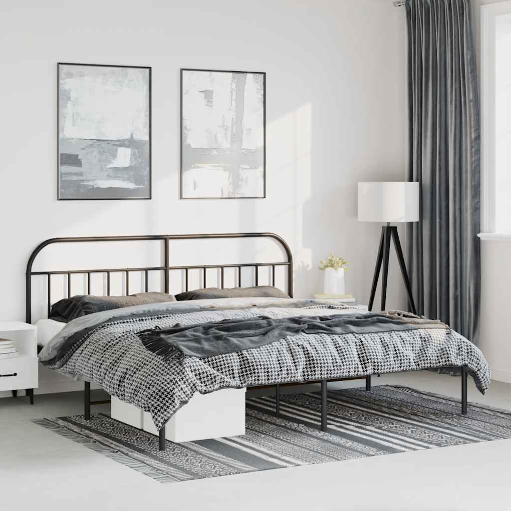 Bed Frame | Black | Powder-Coated Steel | Double | Bed Frame