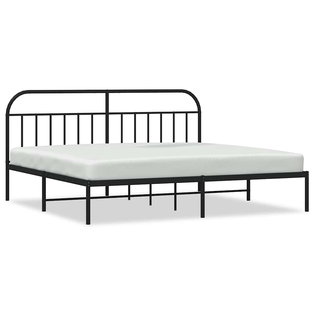 Bed Frame | Black | Powder-Coated Steel | 200x200cm | Bed Frame