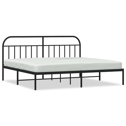 Bed Frame | Black | Powder-Coated Steel | 200x200cm | Bed Frame