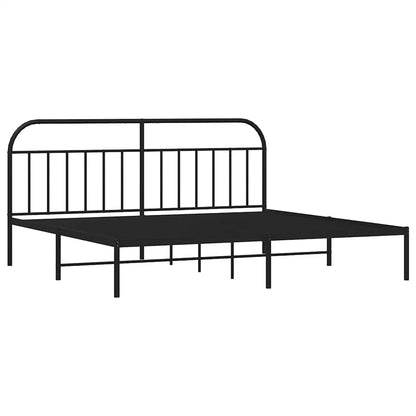 Bed Frame | Black | Powder-Coated Steel | 200x200cm | Bed Frame