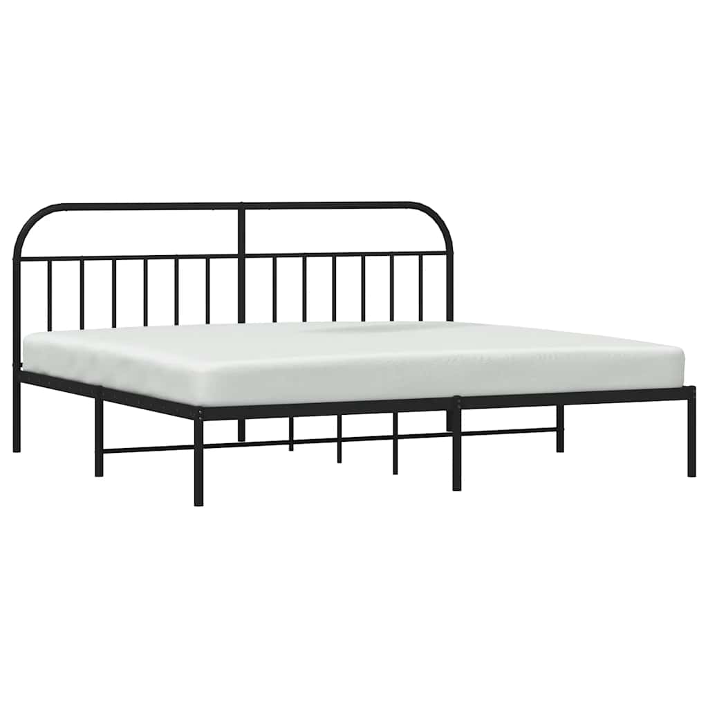 Bed Frame | Black | Powder-Coated Steel | 200x200cm | Bed Frame