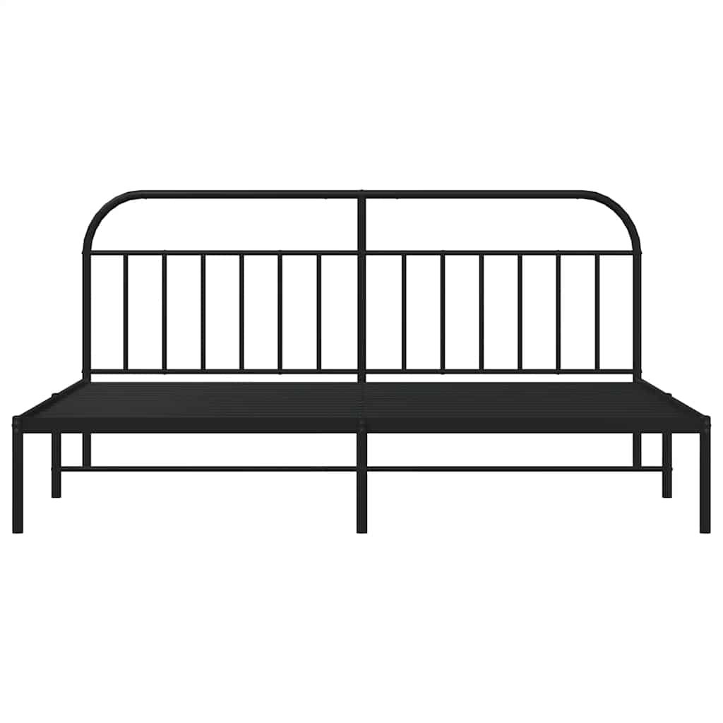 Bed Frame | Black | Powder-Coated Steel | 200x200cm | Bed Frame